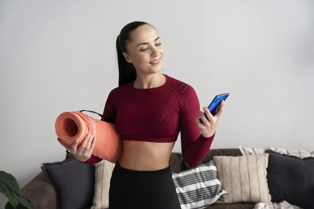 Girl getting ready for practice